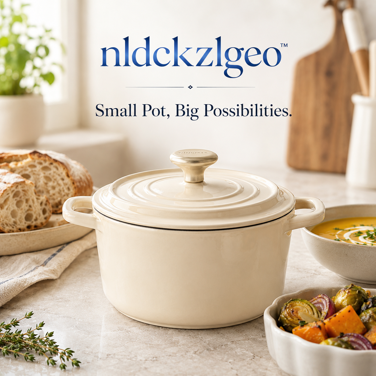 nldckzlgeo™ Enameled Mini Dutch Oven, Small Cast Iron Pot for Baking, Soup & Side Dishes