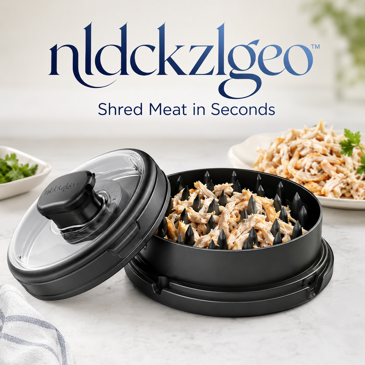 nldckzlgeo™ Heavy-Duty Chicken Shredder Tool, Rotating Meat Shredder for BBQ & Meal Prep