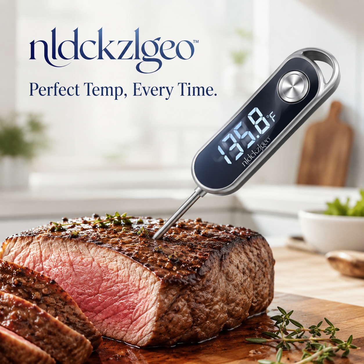 nldckzlgeo™ Digital Instant Read Meat Thermometer, Kitchen Cooking Thermometer for BBQ, Steak & Baking